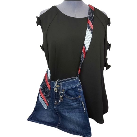 Kelly's Custom Boutique Handbags - One Of A Kind Upcycled Denim Crossbody Bag